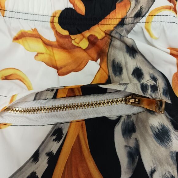 Versace Barocco Acanthus Print Men's Swim Trunks Size 6 Large BLACK GOLD $900 - Picture 5 of 16